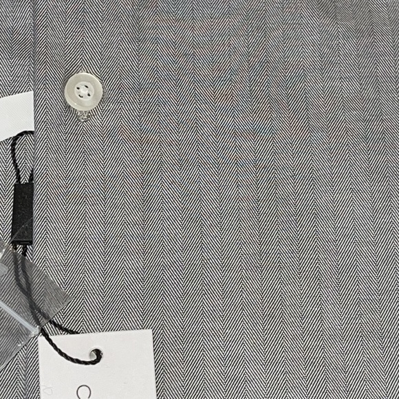 Michael Strahan Wrinkle Free Stretch Regular Fit 15-1/2 32/33 Gray Herringbone - Picture 7 of 9